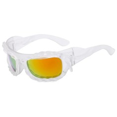 Vintage 2000s Twisted Hip Hop Trendy Streetwear Sunglasses - Transparent