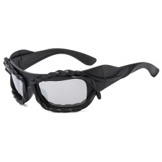 Vintage 2000s Twisted Hip Hop Trendy Streetwear Sunglasses - Black Silver
