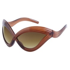 Vintage Oversized Wave Beach Sunglasses - Brown