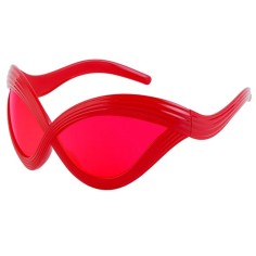 Vintage Oversized Wave Beach Sunglasses - Red