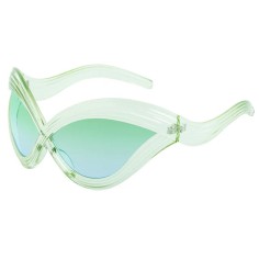 Vintage Oversized Wave Beach Sunglasses - Green