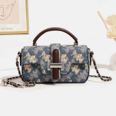 Retro Crosbody Straps Stylish Bandbag Bag - Blue