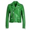 Rivet Decorated Genuie Leather Classic Motorcycle Biker Jackets - Green