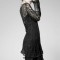 Long Sleeves Knitting Holes Stylish Punk Style Transparent Pullover Strpitted O Neck Sweater Tops - Black