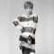 Long Sleeves Knitting Holes Stylish Punk Style Transparent Pullover Strpitted O Neck Sweater Tops - White