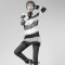 Long Sleeves Knitting Holes Stylish Punk Style Transparent Pullover Strpitted O Neck Sweater Tops - White