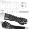 Steampunk Black Locomotive Long Gothic Fashion Rock Rivets Mesh with Vegan Leather Coated Male Rivet Gloves - Black