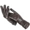 Classic Pleated Winter Leather Gloves - Dark Brown