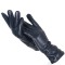 Classic Pleated Winter Leather Gloves - Navy Blue