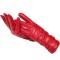 Classic Pleated Winter Leather Gloves - Red