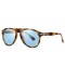 Pilot Style Classic Vintage Polarized Driving Sunglasses - Leopard Sky Blue