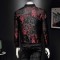 Flower Embroidery Stylish Bomber Zipper Streetstyle Slim Fit Jacket - White

