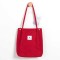 Eco Friendly Corduroy Foldable Shopping Casual Shoulder Button Tote Bags - Red
