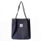 Eco Friendly Corduroy Foldable Shopping Casual Shoulder Button Tote Bags - Dark Blue