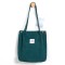 Eco Friendly Corduroy Foldable Shopping Casual Shoulder Button Tote Bags - Green