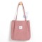 Eco Friendly Corduroy Foldable Shopping Casual Shoulder Button Tote Bags - Pink