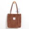 Eco Friendly Corduroy Foldable Shopping Casual Shoulder Button Tote Bags - Saddle Brown