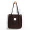 Eco Friendly Corduroy Foldable Shopping Casual Shoulder Button Tote Bags - Brown