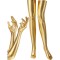 Elastic Shiny Wet Look Spandex Long Gloves and Stocking Costumes Set - Gold