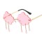 Cloud Shaped Rimless Tassel Raindrop Hippie Style Sunglasses - Pink