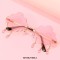 Cloud Shaped Rimless Tassel Raindrop Hippie Style Sunglasses - Dark Blue