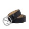 Brass with Rhinestones Saffiano Leather Belt - Silver