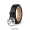 Brass with Rhinestones Saffiano Leather Belt - Silver