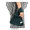 Japanese Mini Wrist Knot Corduroy Foldable Shopping Bags - Light Blue