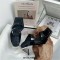 Square Toe Metal Strange Heels Leather Slippers