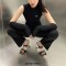 Square Toe Metal Strange Heels Leather Slippers