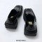 Vintage Square Toe Chunky Heels Casual Derby Loafers - Black