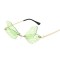 Colorful Dragonfly Rimless Party Festival Hippie Style Sunglasses - Green