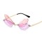 Colorful Dragonfly Rimless Party Festival Hippie Style Sunglasses - Pink Purple