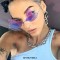 Colorful Dragonfly Rimless Party Festival Hippie Style Sunglasses - Transparent