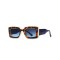 UV400 Thick Frame Square Retro Fashion Sunglasses - Beige Blue