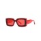 UV400 Thick Frame Square Retro Fashion Sunglasses - Red