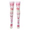 Shiny Transparent Elastic Long Donuts Cakes Print Stockings - White Pink
