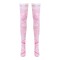 Shiny Transparent Elastic Long Japanese Comics Balloon Print Stockings - Pink