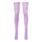 Shiny Transparent Elastic Long Anime Print Stockings - Purple
