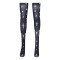 Shiny Transparent Elastic Long Butterfly Cross Halloween Print Stockings - Black