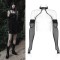 Texture Gauze Three-dimensional Cutting Choker with Arm Sleeves Gothic Punk Elastic Long Gloves