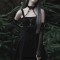 Texture Gauze Three-dimensional Cutting Choker with Arm Sleeves Gothic Punk Elastic Long Gloves