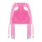 High Waist Wetlook Sexy Rave Costume Short Pants with Garters - Pink