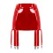 High Waist Wetlook Sexy Rave Costume Short Pants with Garters - Red