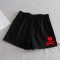 Gothic Style Skull Print Short - Black Synthetic Knitted Fabric