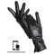 Classic Velvet Insole Side Decorated Stitch Winter Touch Screen Gloves - Black