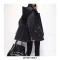 Oversized Waterproof Windbreaker Hood Coats - Black