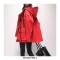 Oversized Waterproof Windbreaker Hood Coats - Red