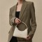 Luxury Crossbody Trendy Chain Decorated Purses Shoulder Handbag - Beige