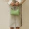Luxury Crossbody Trendy Chain Decorated Purses Shoulder Handbag - Light Green